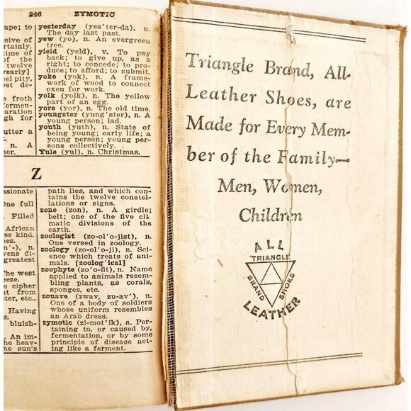 Webster's C1930s Triangle Brand Dictionary Hatch's Shoes Bath Maine Promo PB1 - Picture 4 of 5